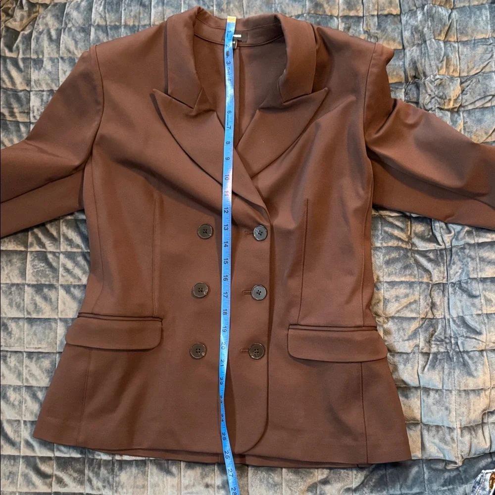 Express Double Breasted Jacket / Blazer. Large. Chocolate Brown. - Picture 8 of 8